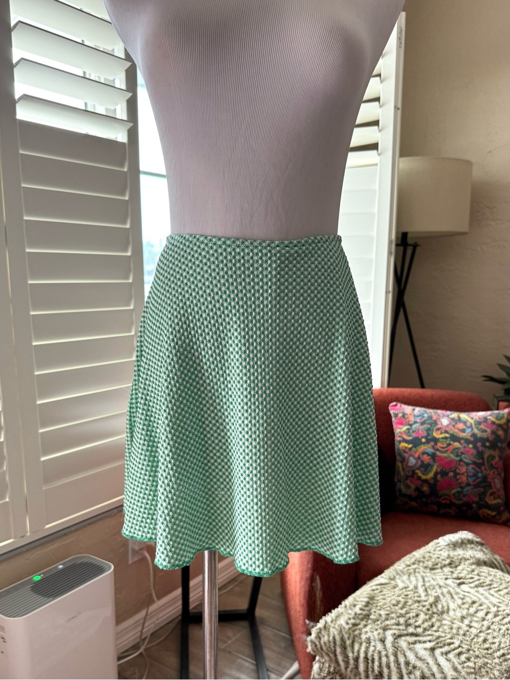wild fable Mint Green Textured Skater Skirt